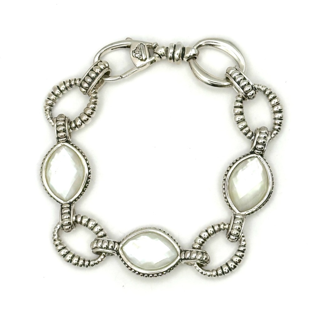 Lagos Caviar Sterling Silver & Mother Of Pearl Bracelet